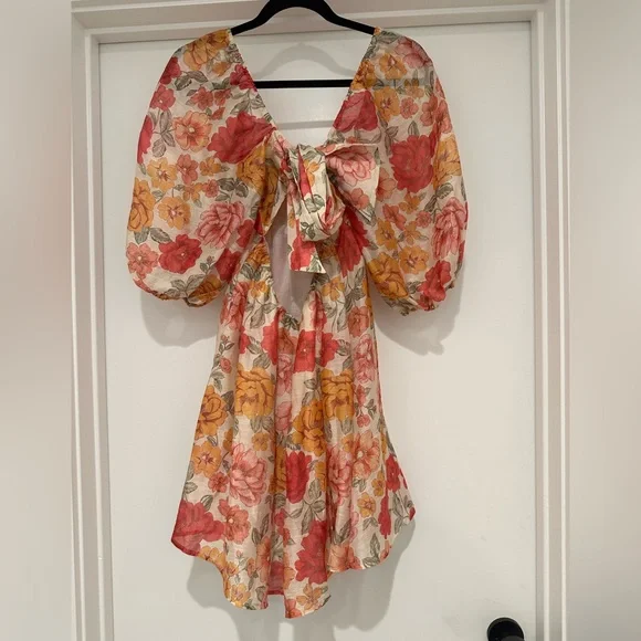Kivari Floral Mini Dress - Pink and Orange - Picture 10 of 15